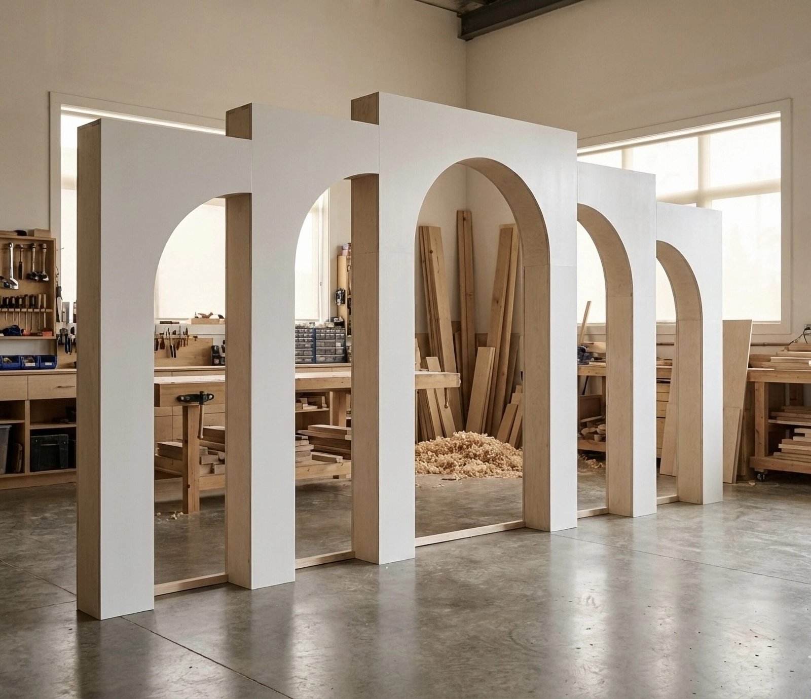 REPLACE: Custom built decor piece - unique furniture, backdrop, or installation piece that showcases custom fabrication and design